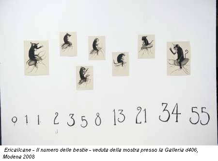 Ericailcane - Il numero delle bestie - veduta della mostra presso la Galleria d406, Modena 2008