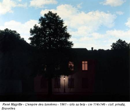 René Magritte - L'empire des lumières - 1961 - olio su tela - cm 114x146 - coll. privata, Bruxelles