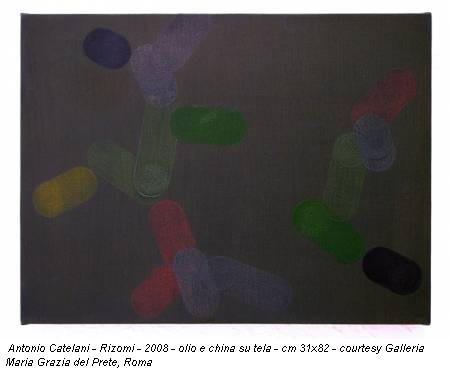 Antonio Catelani - Rizomi - 2008 - olio e china su tela - cm 31x82 - courtesy Galleria Maria Grazia del Prete, Roma