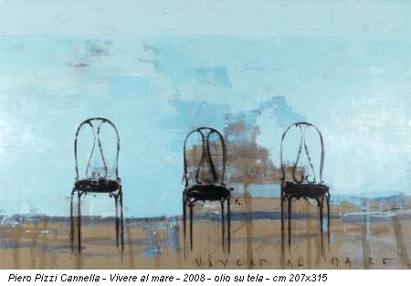 Piero Pizzi Cannella - Vivere al mare - 2008 - olio su tela - cm 207x315