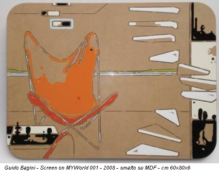 Guido Bagini - Screen on MYWorld 001 - 2008 - smalto su MDF - cm 60x80x6
