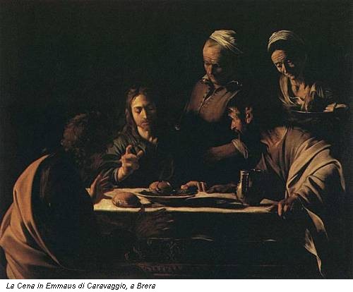 La Cena in Emmaus di Caravaggio, a Brera