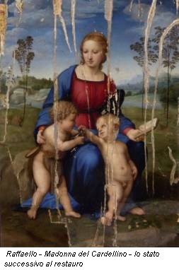 Raffaello - Madonna del Cardellino - lo stato successivo al restauro