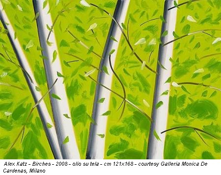 Alex Katz - Birches - 2008 - olio su tela - cm 121x168 - courtesy Galleria Monica De Cardenas, Milano