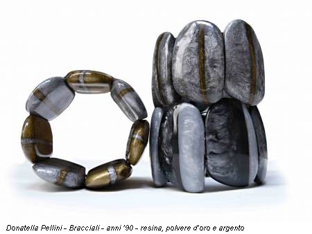 Donatella Pellini - Bracciali - anni ’90 - resina, polvere d’oro e argento