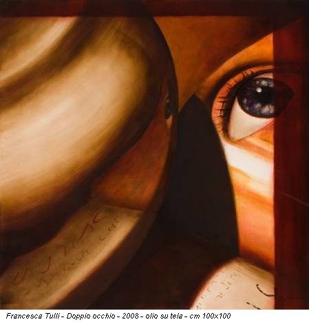 Francesca Tulli - Doppio occhio - 2008 - olio su tela - cm 100x100