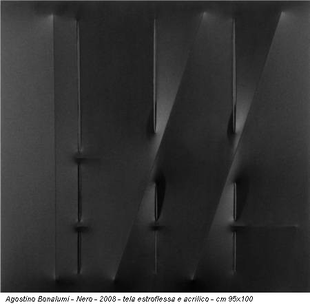 Agostino Bonalumi - Nero - 2008 - tela estroflessa e acrilico - cm 95x100