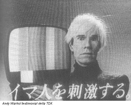 Andy Warhol testimonial della TDK