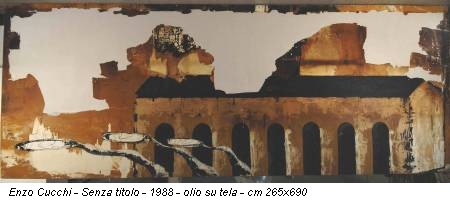 Enzo Cucchi - Senza titolo - 1988 - olio su tela - cm 265x690