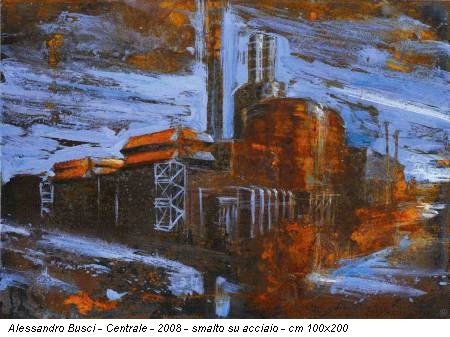 Alessandro Busci - Centrale - 2008 - smalto su acciaio - cm 100x200