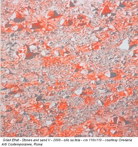 Gilad Efrat - Stones and sand V - 2008 - olio su tela - cm 110x110 - courtesy Oredaria Arti Contemporanee, Roma