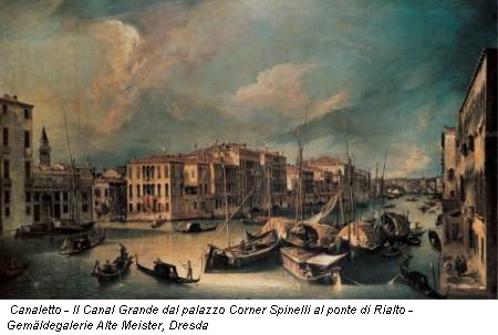 Canaletto - Il Canal Grande dal palazzo Corner Spinelli al ponte di Rialto - Gemäldegalerie Alte Meister, Dresda