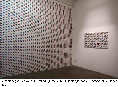 Edo Bertoglio - Finish Line - veduta parziale della mostra presso la Galleria Pack, Milano 2008