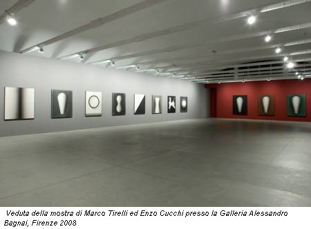 Veduta della mostra di Marco Tirelli ed Enzo Cucchi presso la Galleria Alessandro Bagnai, Firenze 2008