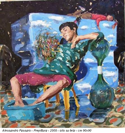 Alessandro Passaro - Prepittura - 2008 - olio su tela - cm 90x90