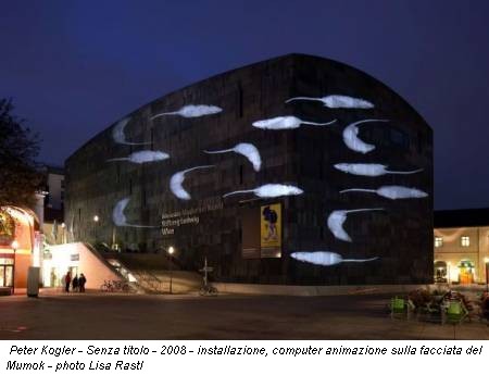 Peter Kogler - Senza titolo - 2008 - installazione, computer animazione sulla facciata del Mumok - photo Lisa Rastl