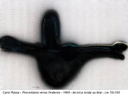 Carol Rama - Procediamo verso l'esterno - 1969 - tecnica mista su tela - cm 70x100