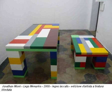 Jonathan Monk - Lego Memphis - 2008 - legno laccato - edizione d'artista a tiratura illimitata