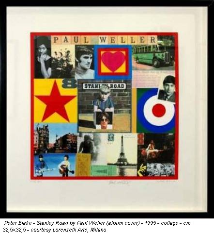 Peter Blake - Stanley Road by Paul Weller (album cover) - 1995 - collage - cm 32,5x32,5 - courtesy Lorenzelli Arte, Milano