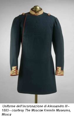 Uniforme dell’incoronazione di Alessandro III - 1883 - courtesy The Moscow Kremlin Museums, Mosca