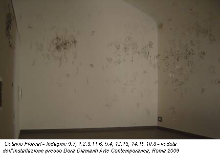 Octavio Floreal - Indagine 9.7, 1.2.3.11.6, 5.4, 12.13, 14.15.10.8 - veduta dell’installazione presso Dora Diamanti Arte Contemporanea, Roma 2009