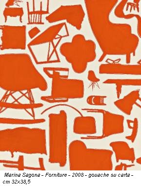 Marina Sagona - Forniture - 2008 - gouache su carta - cm 32x38,5