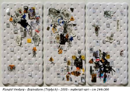 Ronald Ventura - Brainstorm (Triptych) - 2008 - materiali vari - cm 244x366
