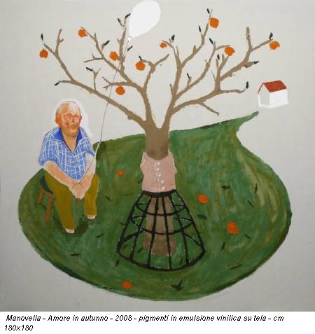 Manovella - Amore in autunno - 2008 - pigmenti in emulsione vinilica su tela - cm 180x180
