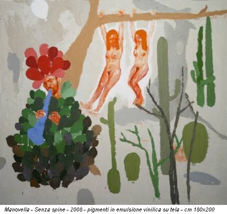 Manovella - Senza spine - 2008 - pigmenti in emulsione vinilica su tela - cm 180x200