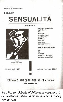 Ugo Pozzo - Ritratto di Fillia dalla copertina di Sensualità di Fillia - Edizioni Sindacati Artistici, Torino 1925