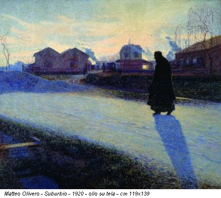 Matteo Olivero - Suburbio - 1920 - olio su tela - cm 119x139