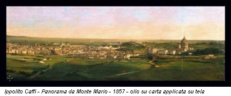 Ippolito Caffi - Panorama da Monte Mario - 1857 - olio su carta applicata su tela