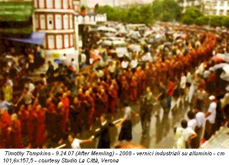 Timothy Tompkins - 9.24.07 (After Memling) - 2008 - vernici industriali su alluminio - cm 101,6x157,5 - courtesy Studio La Città, Verona