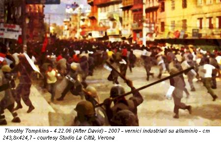 Timothy Tompkins - 4.22.06 (After David) - 2007 - vernici industriali su alluminio - cm 243,8x424,7 - courtesy Studio La Città, Verona