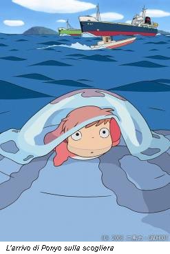 L'arrivo di Ponyo sulla scogliera