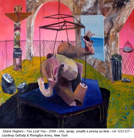 Shara Hughes - You Lost You - 2008 - olio, spray, smalto e penna su tela - cm 122x127 - courtesy l'artista & Rivington Arms, New York