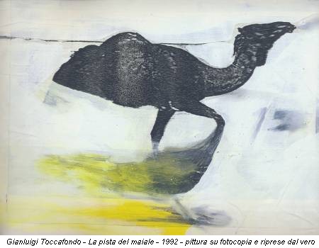 Gianluigi Toccafondo - La pista del maiale - 1992 - pittura su fotocopia e riprese dal vero