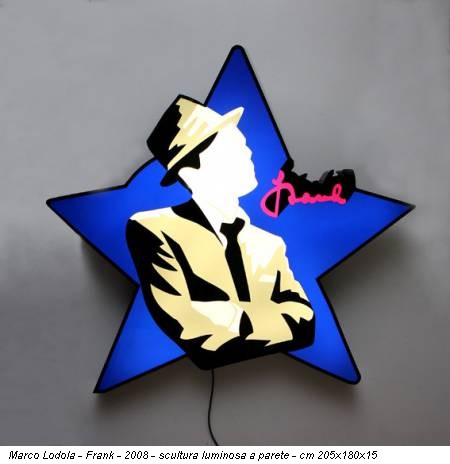 Marco Lodola - Frank - 2008 - scultura luminosa a parete - cm 205x180x15