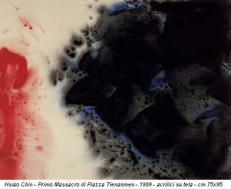Hsiao Chin - Primo Massacro di Piazza Tienanmen - 1989 - acrilici su tela - cm 75x95