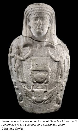 Vaso canopo in marmo con forma di Osiride - I-II sec. a.C. - courtesy Franck Goddio/Hilti Foundation - photo Christoph Gerigk
