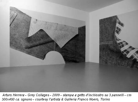 Arturo Herrera - Grey Collages - 2009 - stampa a getto d’inchiostro su 3 pannelli - cm 300x480 ca. ognuno - courtesy l’artista & Galleria Franco Noero, Torino