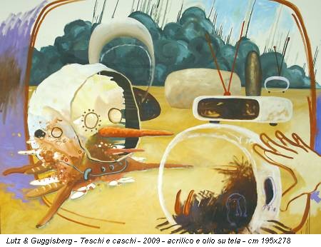 Lutz & Guggisberg - Teschi e caschi - 2009 - acrilico e olio su tela - cm 195x278