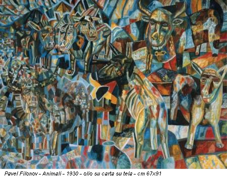 Pavel Filonov - Animali - 1930 - olio su carta su tela - cm 67x91