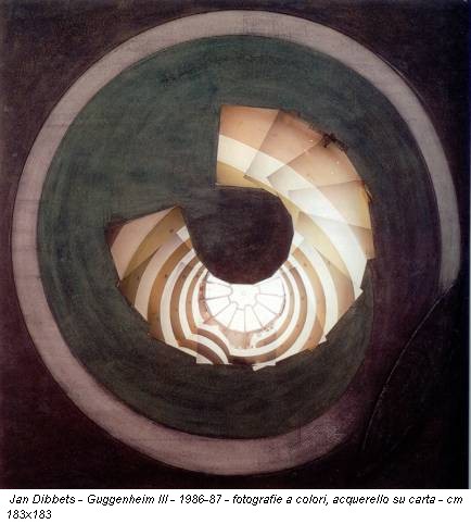 Jan Dibbets - Guggenheim III - 1986-87 - fotografie a colori, acquerello su carta - cm 183x183