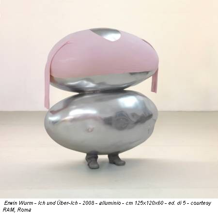 Erwin Wurm - Ich und Über-Ich - 2008 - alluminio - cm 125x120x60 - ed. di 5 - courtesy RAM, Roma