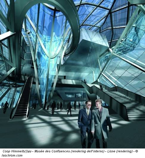 Coop Himmelb(l)au - Musée des Confluences (rendering dell’interno) - Lione (rendering) - © Isochrom.com