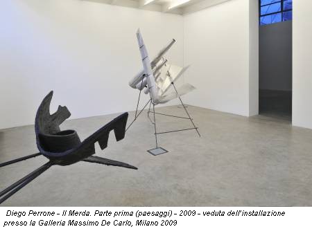 Diego Perrone - Il Merda. Parte prima (paesaggi) - 2009 - veduta dell’installazione presso la Galleria Massimo De Carlo, Milano 2009