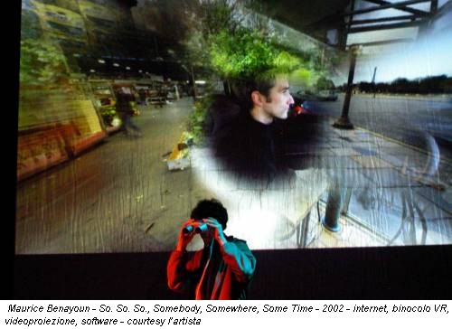 Maurice Benayoun - So. So. So., Somebody, Somewhere, Some Time - 2002 - internet, binocolo VR, videoproiezione, software - courtesy l’artista