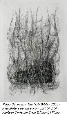 Paolo Canevari - The Holy Bible - 2008 - acquaforte e puntasecca - cm 150x100 - courtesy Christian Stein Edizioni, Milano
