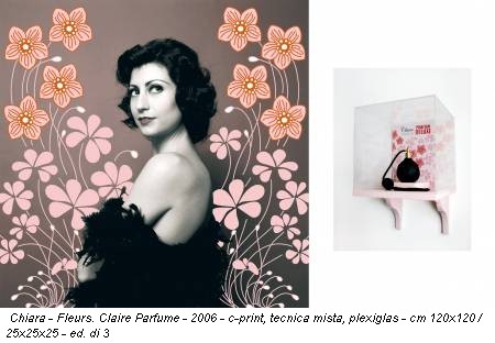 Chiara - Fleurs. Claire Parfume - 2006 - c-print, tecnica mista, plexiglas - cm 120x120 / 25x25x25 - ed. di 3